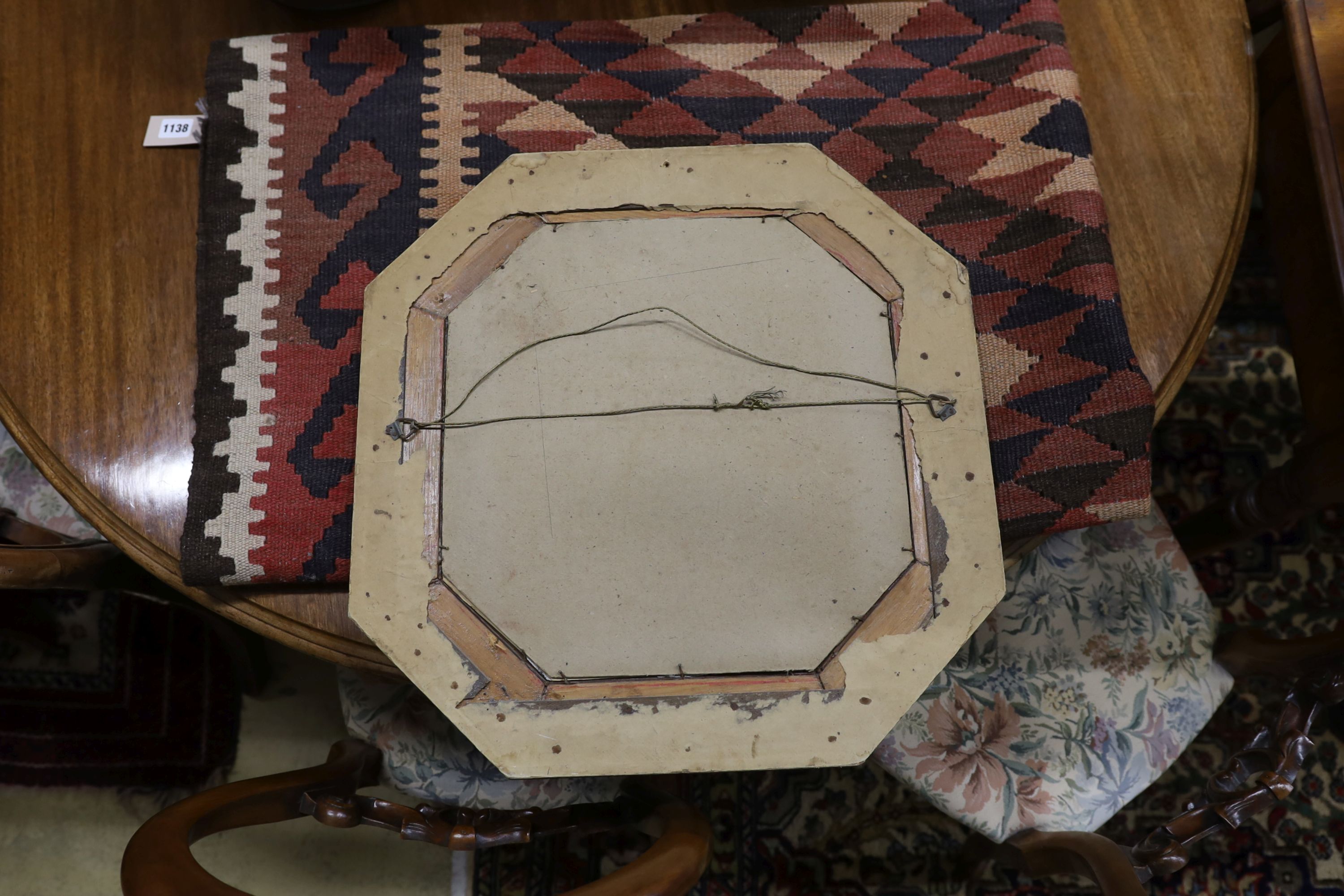An octagonal Venetian wall mirror, width 50cm